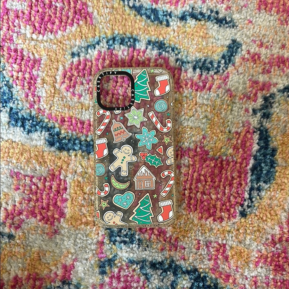 Casetify Holiday Cookie Pattern Phone Case — Green, Red, Blue, Brown